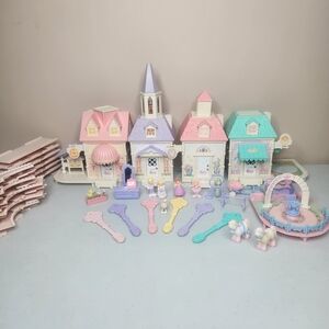 Vintage Fisher Price Precious Places Pastel Dollhouse Playset Toy Lot 1988